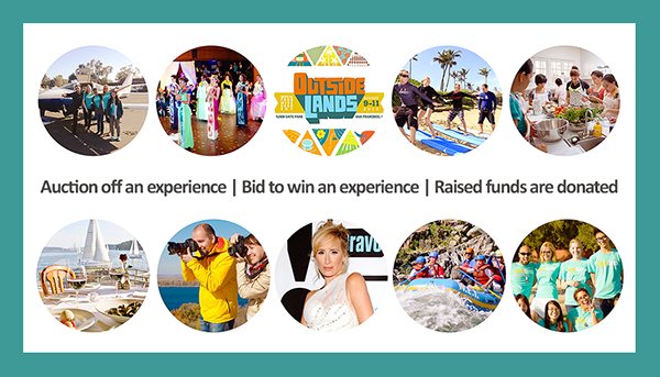 Banner: auction off an experience, bid to win, funds are donated