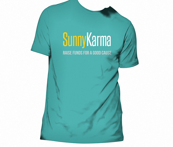 Shirt front with the SunnyKarma logo