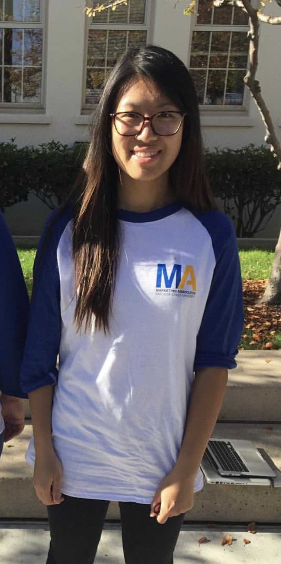 Diana wearing a shirt with the new MA logo