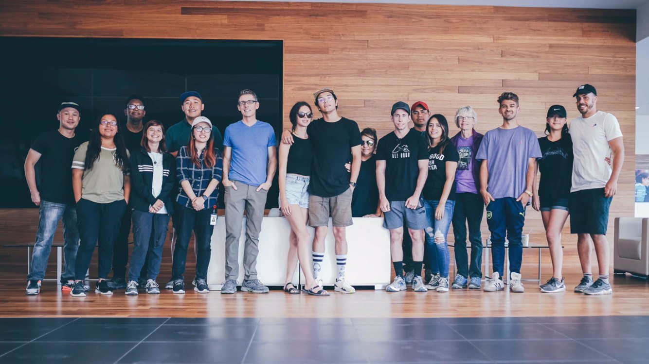 Group photo at an indoor creator meetup