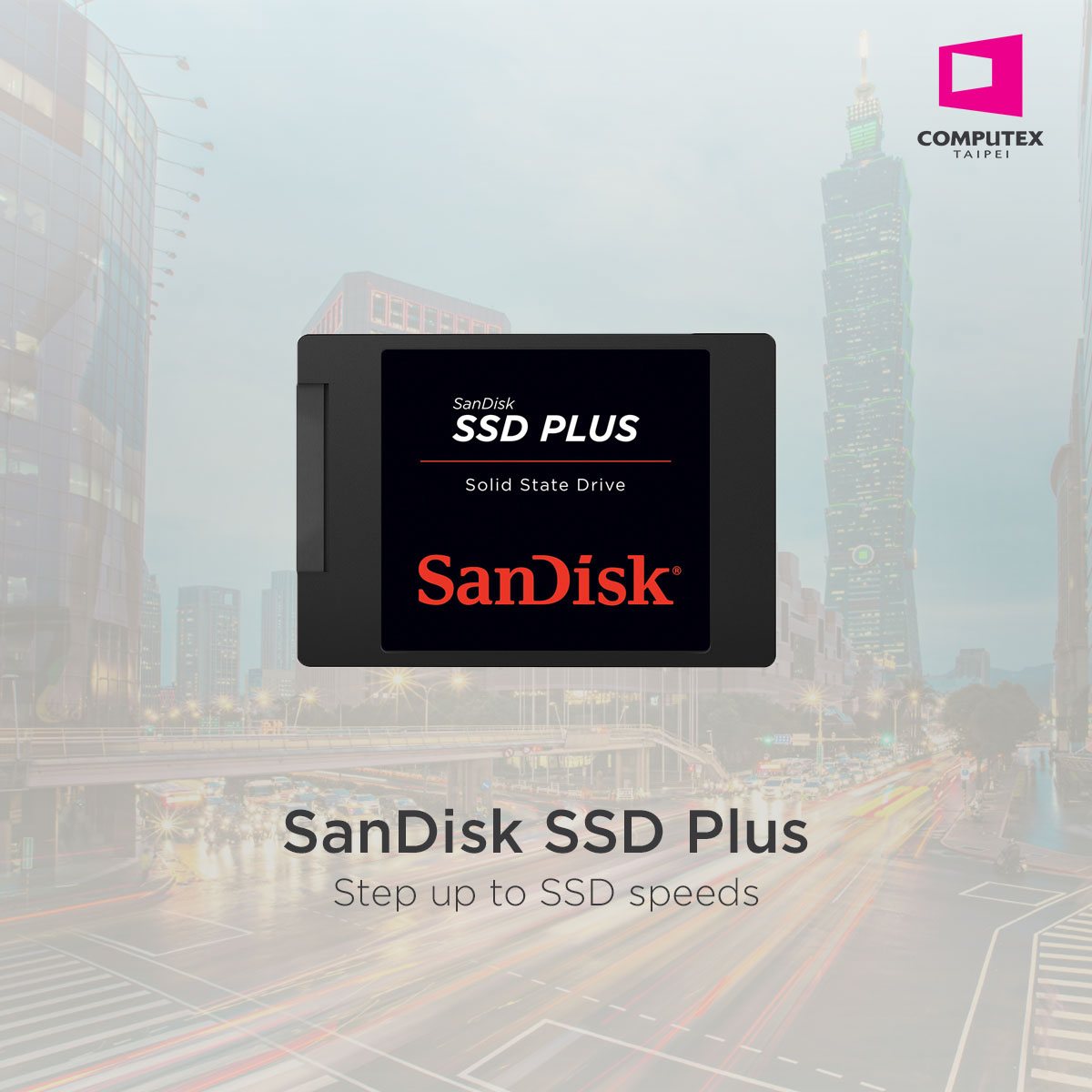 SanDisk SSD Plus launch graphic for Computex Taipei