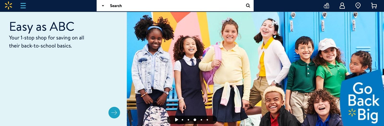 Homepage hero: Easy as ABC, with kids in school uniforms
