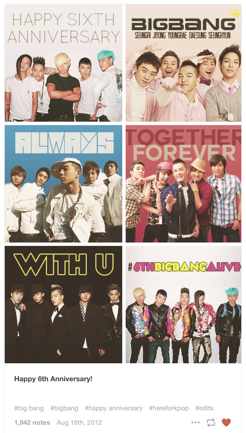Six-panel anniversary graphic set