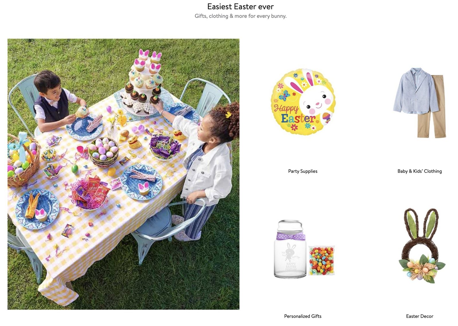 Easiest Easter ever page with kids at an Easter table