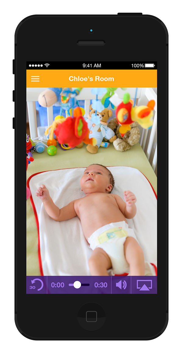 Live camera view of a baby's room