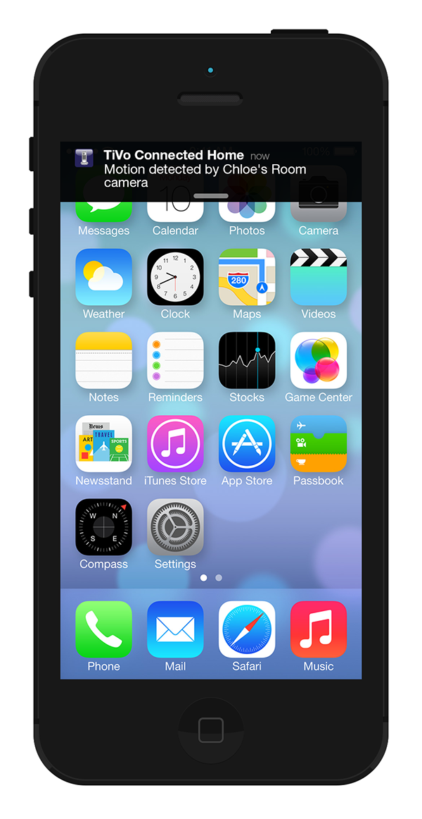 Banner notification for motion detected